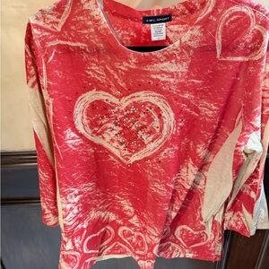 SML Sport Red and White Long Sleeve Top